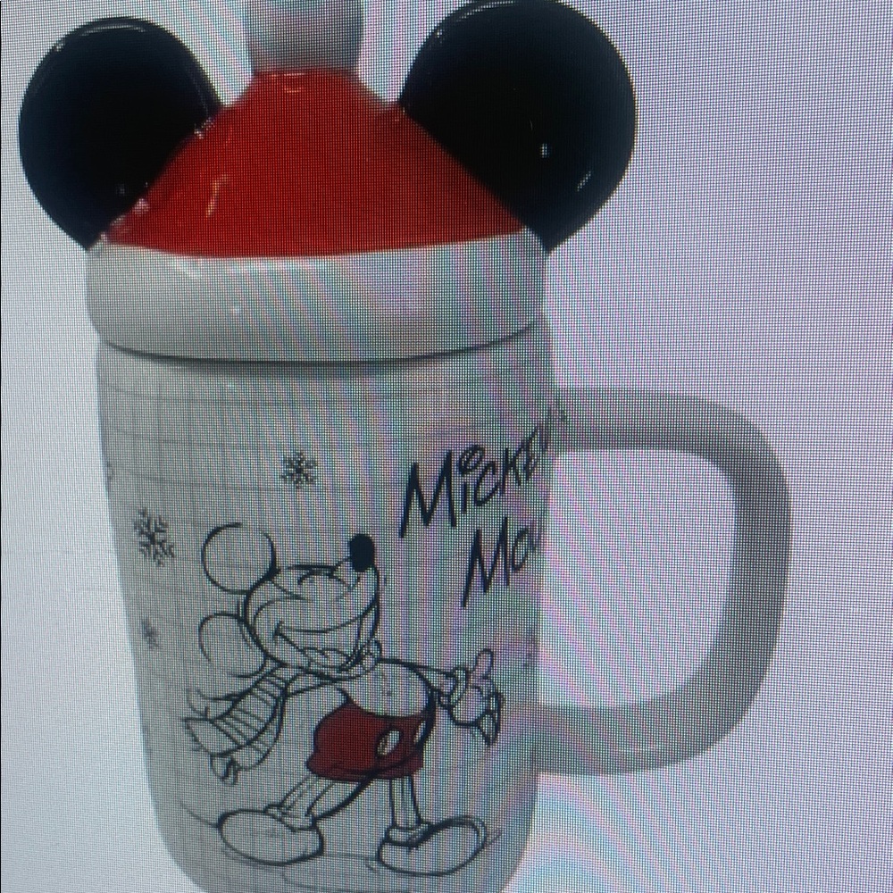 Disney Mickey Mouse Red and Black Lidded Mug